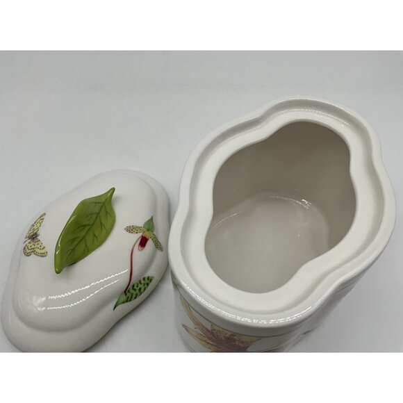 Lynn Chase Fantasia Decorated Covered Vanity Hand Painted Orchids and Butterfly - Picture 11 of 16